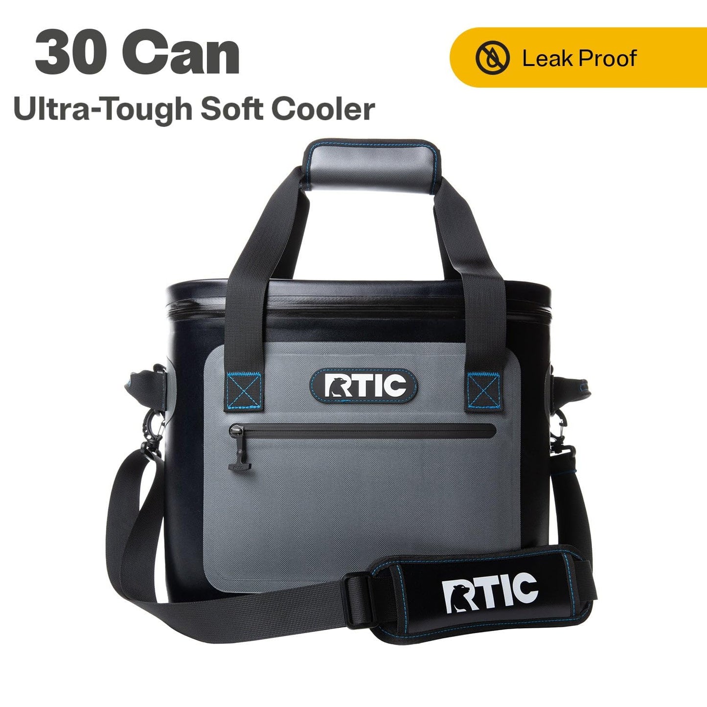 RTIC Ultra-Tough Soft Cooler 30 Can, Insulated Bag Portable Ice Chest Box for Lunch, Beach, Drink, Beverage, Travel, Camping, Picnic, Car, Trips, Floating Cooler Leak-Proof with Zipper