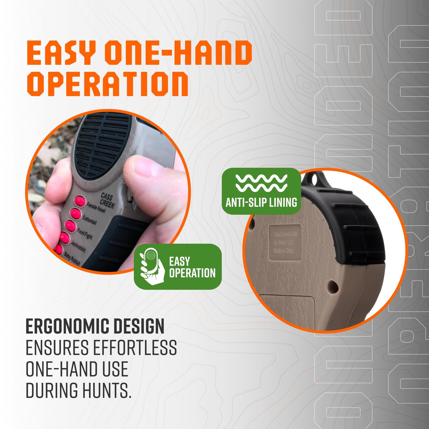 Cass Creek Ergo Call, Handheld Electronic Hunting Call, Compact Design, 5 Authentic Calls in 1, Expert Calls for Everyone