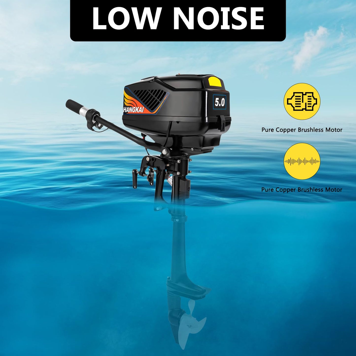 3.5HP 2 Stroke Outboard Motor, Heavy Duty Fishing & Kayak Motor with Water Cooling System, Marine Boat Engine for Inflatable Fishing
