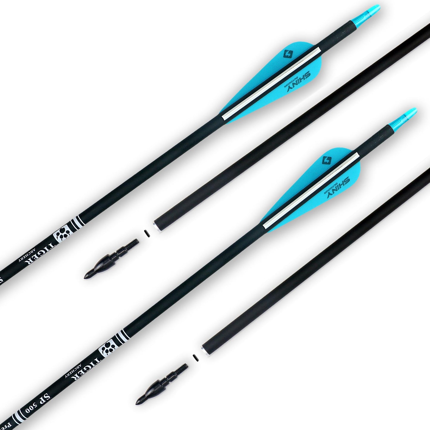 30Inch Carbon Arrow Practice Hunting Arrows with Removable Tips for Compound & Recurve Bow(Pack of 12)