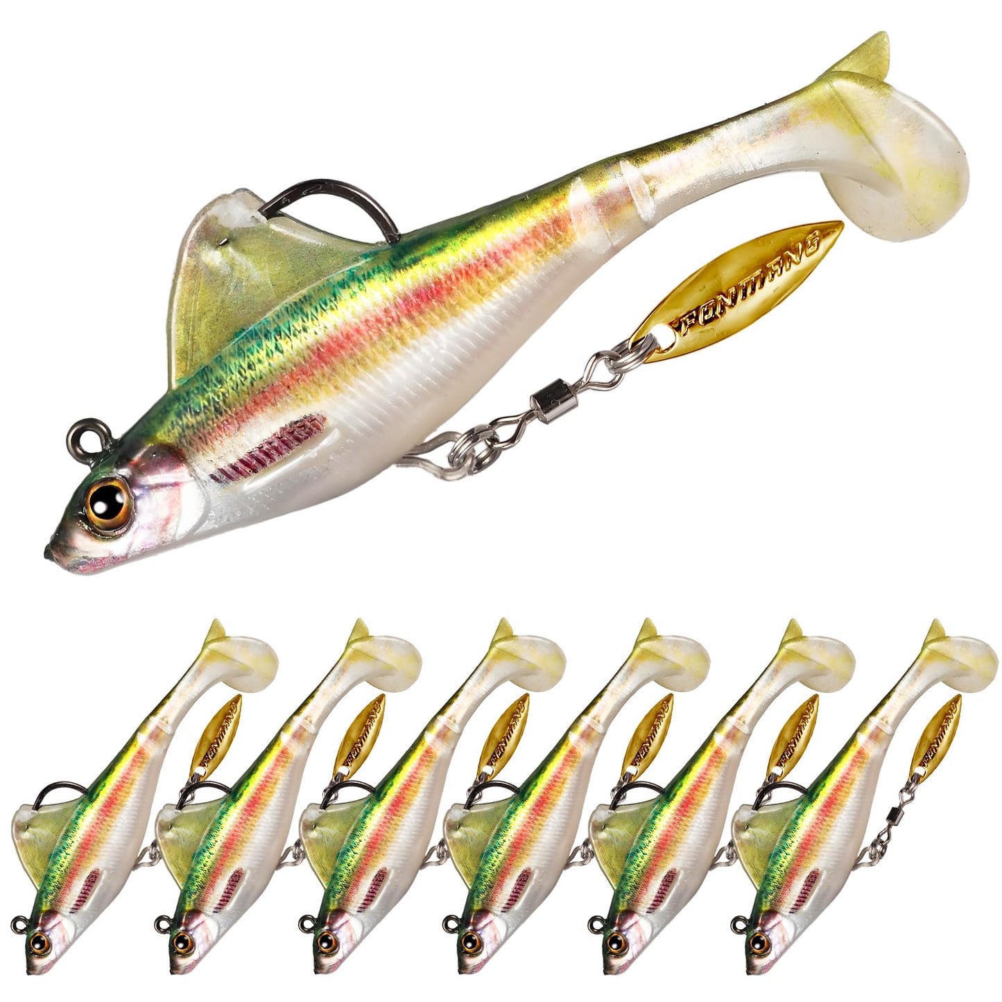 2.5/3.5In Swim Baits for Bass Fishing, Pre-Rigged Jig Heads Soft Plastic Walleye Fishing Lures, Paddle Tail Swimbaits for Bass Fishing, Fishing Bait for Freshwater Saltwater Gifts