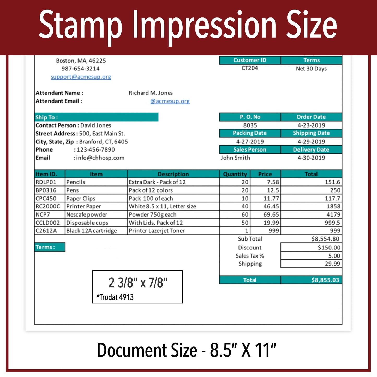 Custom Text Office Stamp | 4 Different Sizes | 20 Designs | Multiple Color Options | Up to 3 Lines of Text | Perfect for Quick Validation of Office Documents (Custom Text, Large)