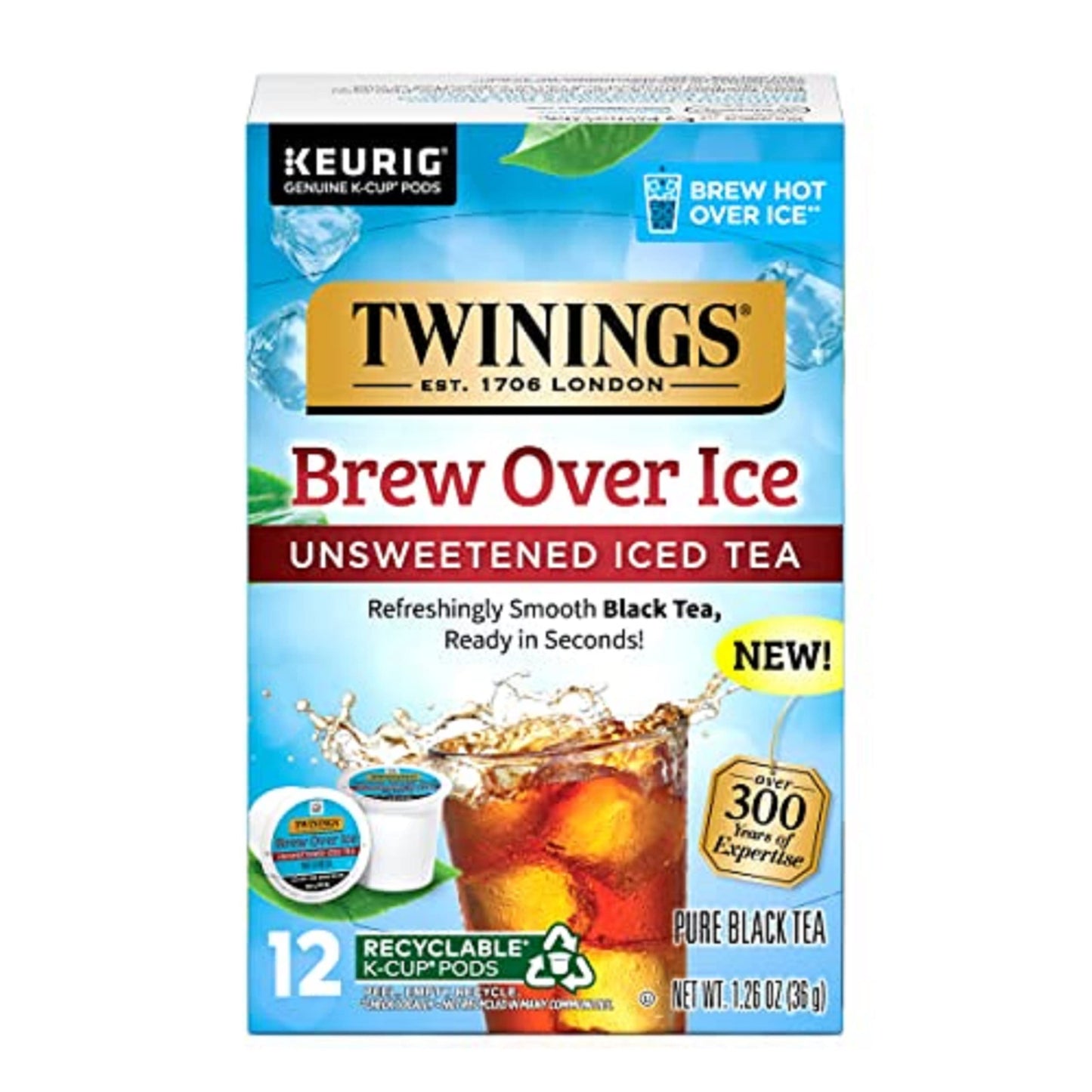 Twinings English Breakfast Black Tea K-Cup Pods for Keurig, 24 Count (Pack of 1), Smooth, Flavourful, Robust, Caffeinated, Enjoy Hot or Iced