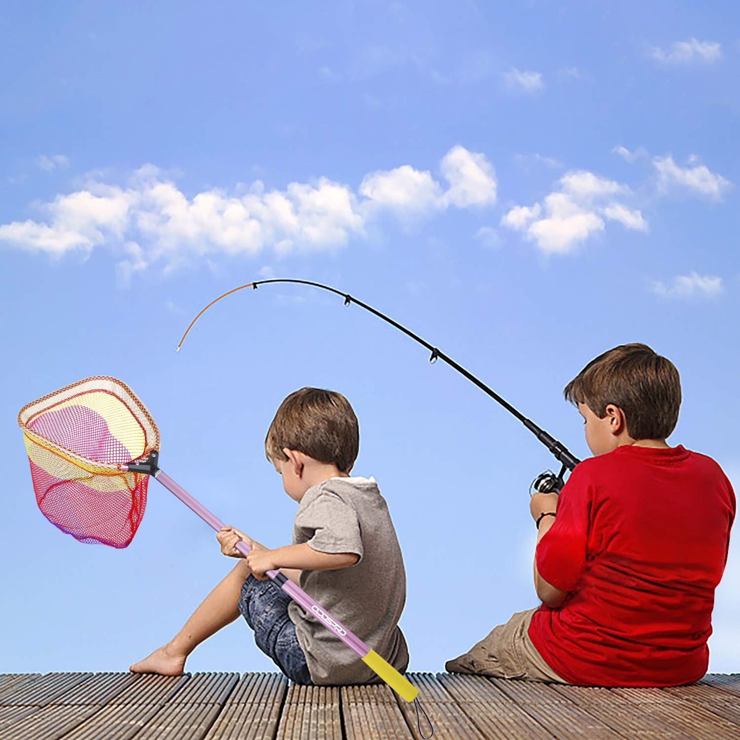 Kids Fishing Net - Telescoping Bait, Minnow, and Butterfly Net With 11.4" Depth, Handle Extends to 30" for Easy Catch and Release