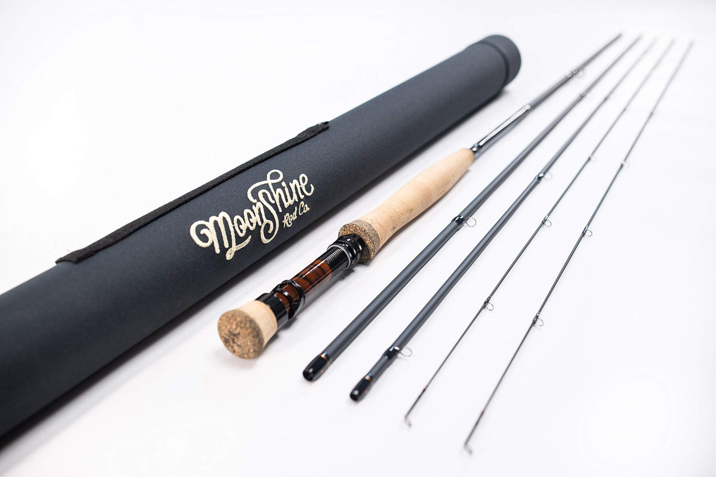 Moonshine Rod Co. Fly Fishing Rod with Carrying Case and Extra Rod Tip Section, Slow-Medium-Fast Action