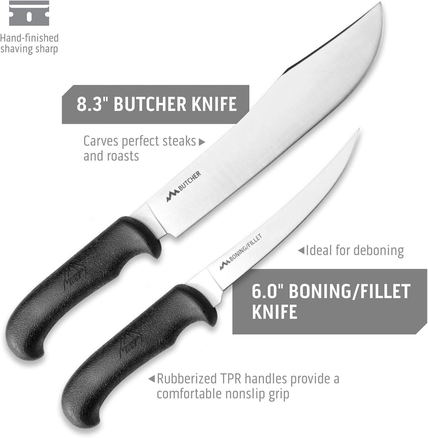OUTDOOR EDGE Game Processor 12-Piece Hunting Knife Set | Caping & Boning Knives, Skinning Knife, Bone Saw, Game Shears, Knife Sharpener & Rib Spreader in Hard Case | Butcher Knife Set for Deer & Elk