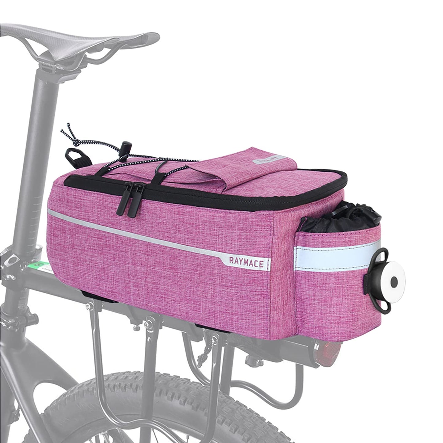 RAYMACE Bike Rear Rack Bag with Tail Light, Bike Truck Cooler Bag for Warm or Cold Items
