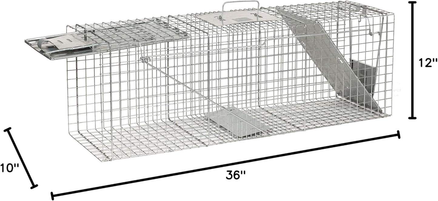 Havahart 1045SR Large 2-Door Humane Catch and Release Live Animal Trap for Armadillos, Beavers, Bobcats, Small Dogs, Cats, Foxes, Groundhogs, Nutria, Opossums, Raccoons, and Similar-Sized Animals