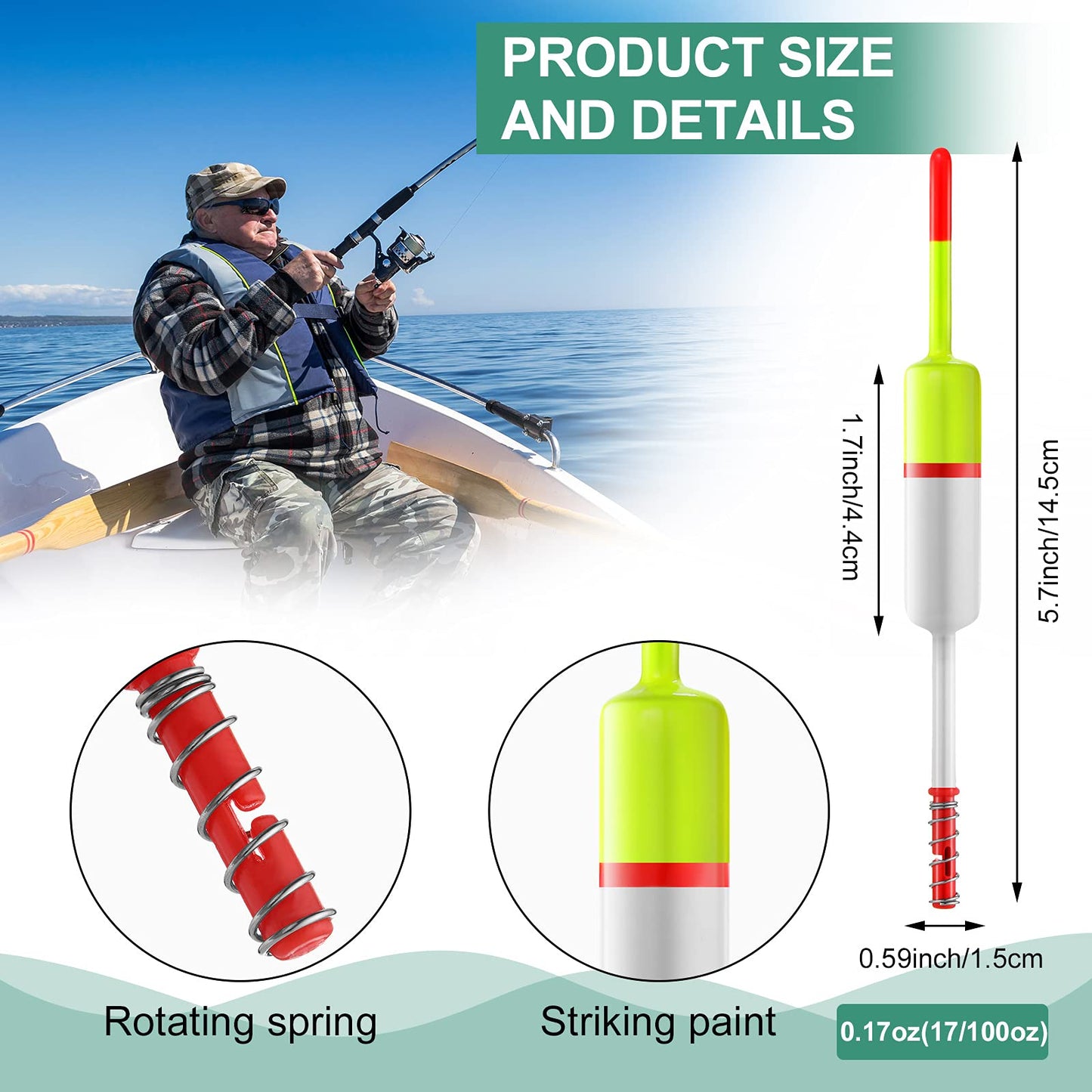 10 Pieces Fishing Bobbers Fishing Floats and Bobbers Fishing Floaters Crappie Bobbers Spring Slip Bobbers Fishing Float Accessories for Fishing