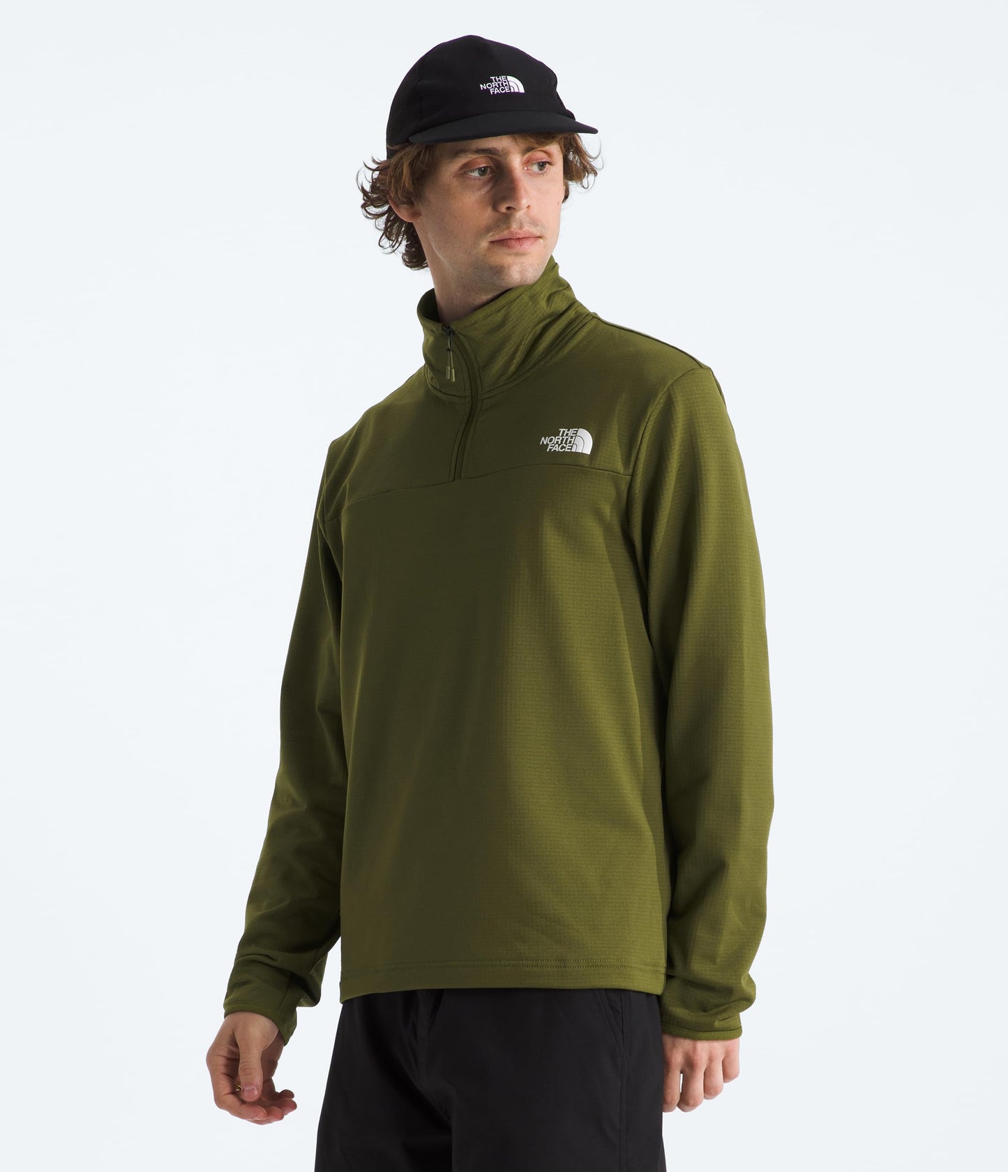 THE NORTH FACE Men's Cedar Trail Grid Fleece Quarter Zip Jacket | Cold Weather Top With Durable, Reinforced Bindings