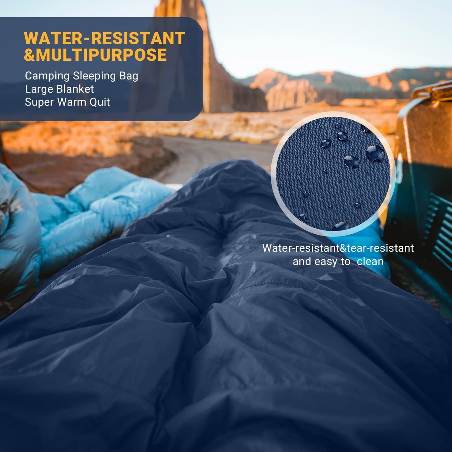 KingCamp Queen Size 2 Person Double Sleeping Bags with Pillows for Adults, 20 Degree Lightweight Backpacking Quilts for Couples Family Camping Hiking and Outdoors, Waterproof