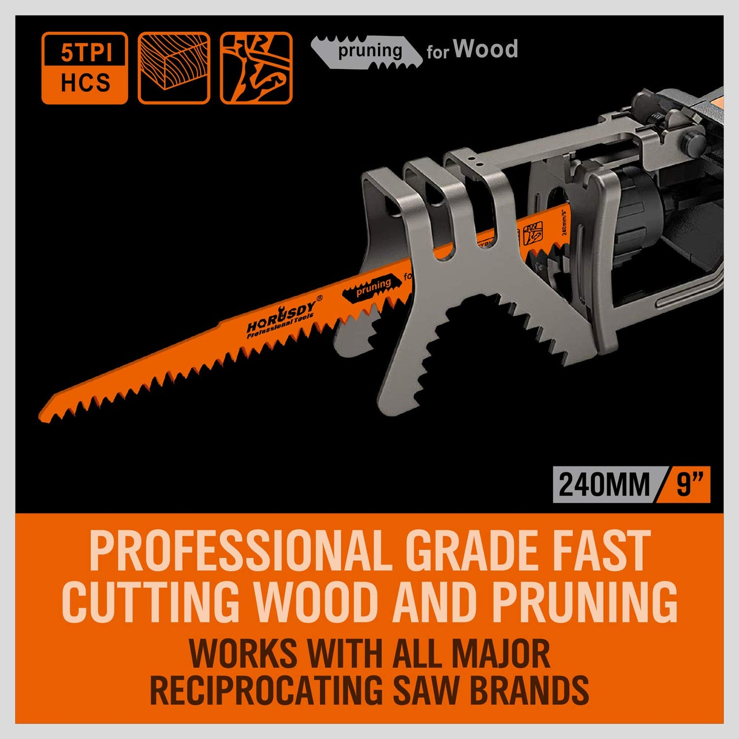 HORUSDY 10-Piece Reciprocating Saw Blades Set, Metal & Woodcutting Saw Blades
