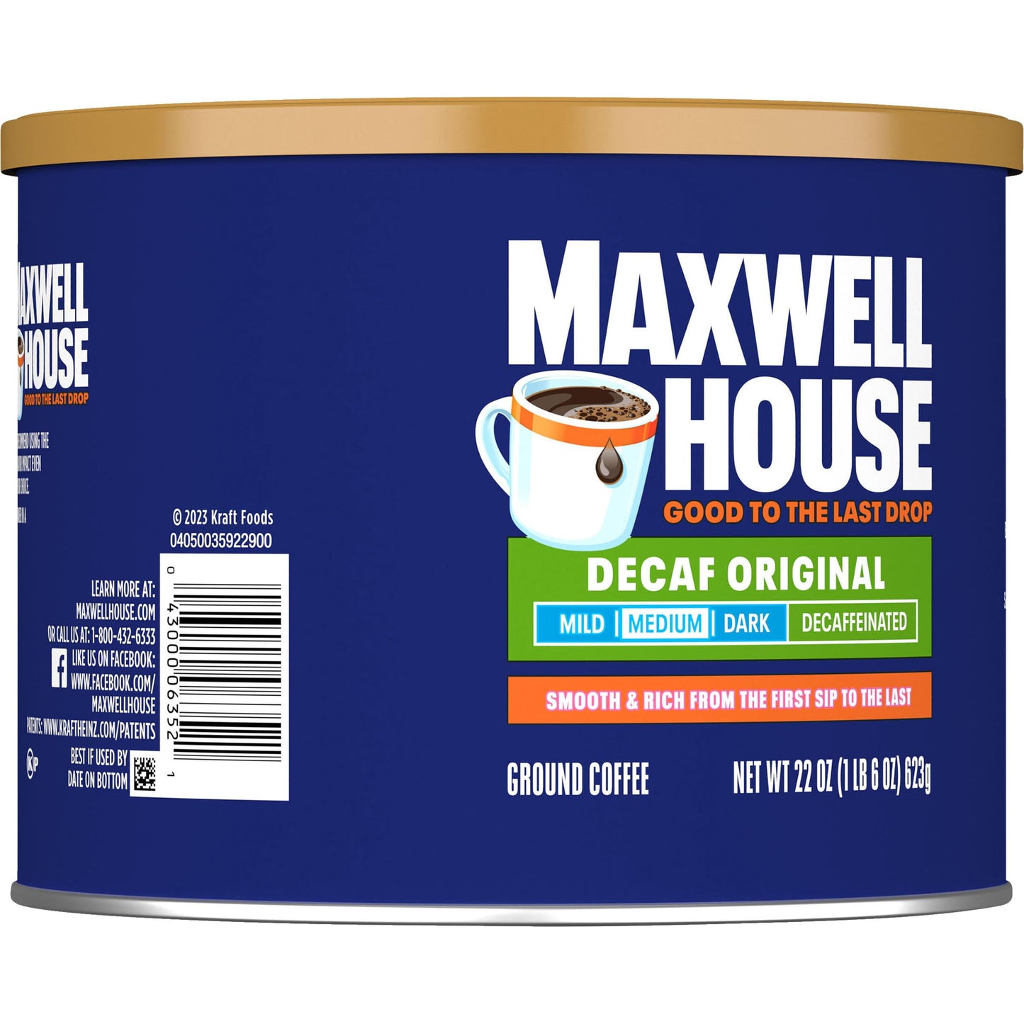 Maxwell House Decaffeinated Original Medium Roast Ground Coffee, 29.3 oz Canister