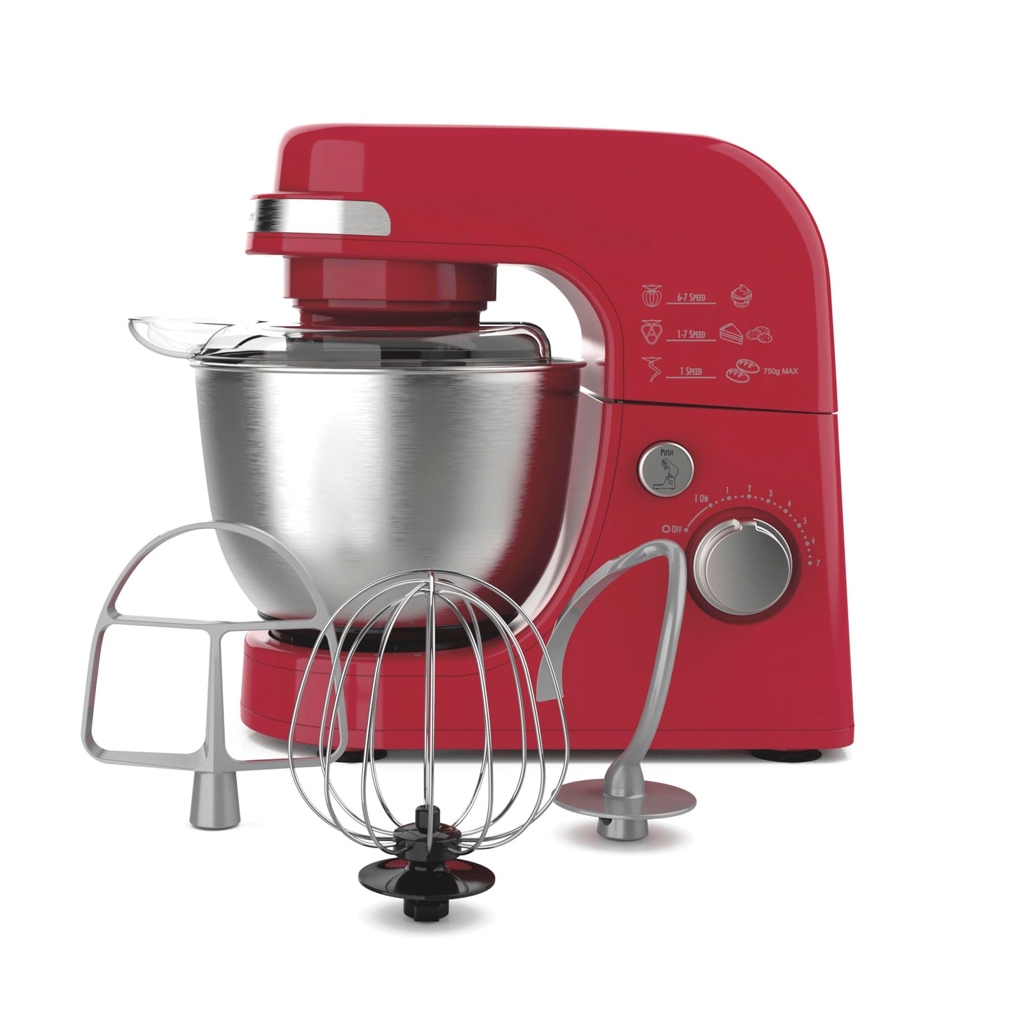 Hamilton Beach Electric Stand Mixer, 4 Quarts, Dough Hook, Flat Beater Attachments, Splash Guard 7 Speeds with Whisk, Black