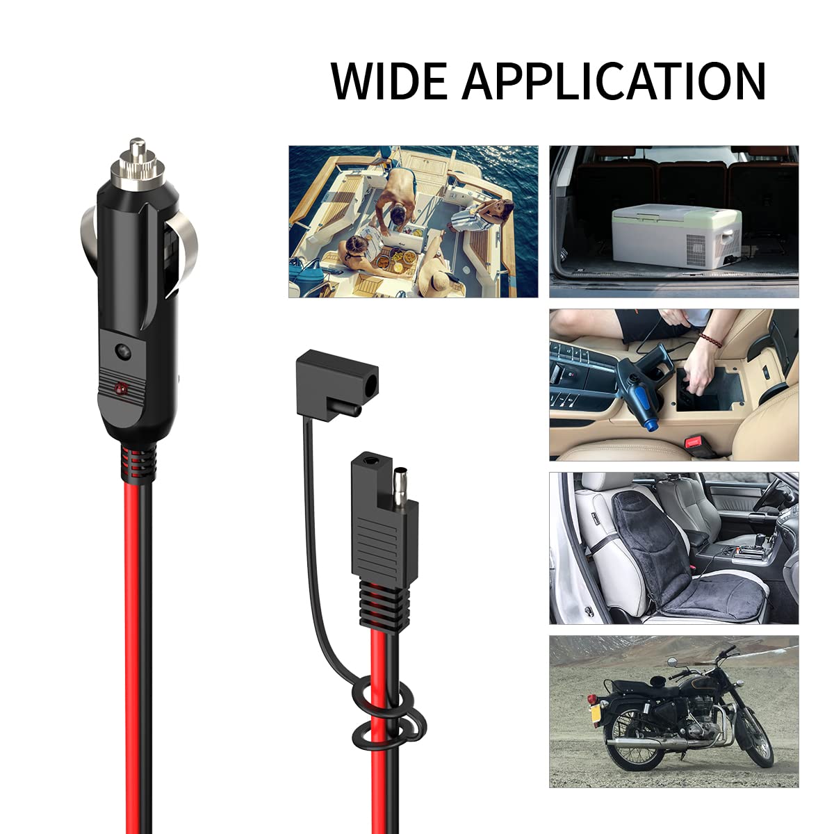 14AWG Cigarette Lighter Extension Cord 12V Cigarette Lighter Male Plug to Female Socket Extension Cable for Air Compressor Tire Inflators(10FT)