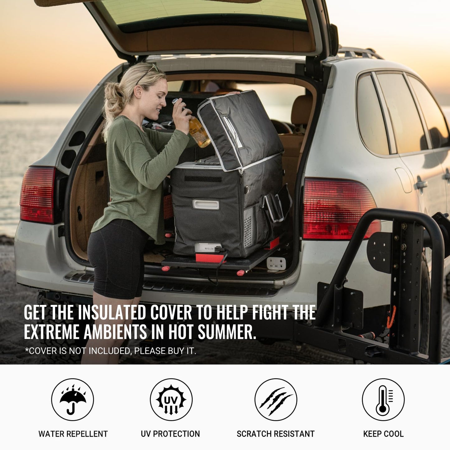 BougeRV 12 Volt Refrigerator 12V Car Fridge 23 Quart Portable Freezer Compressor Cooler 12/24V DC 110~240 Volt AC for Truck Van RV Camper SUV Travel Camping Road Trips Tailgating -7℉~50℉