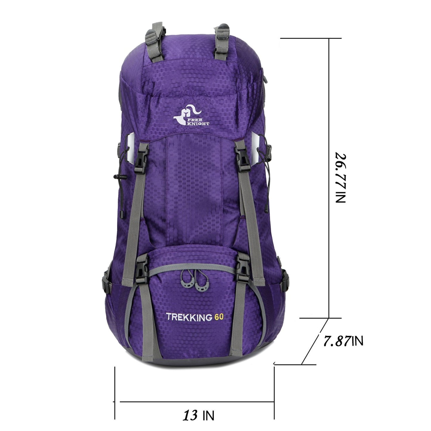 Bseash 60L Waterproof Hiking Camping Backpack with Rain Cover, Large Outdoor Sport Travel Daypack Rucksack for Climbing