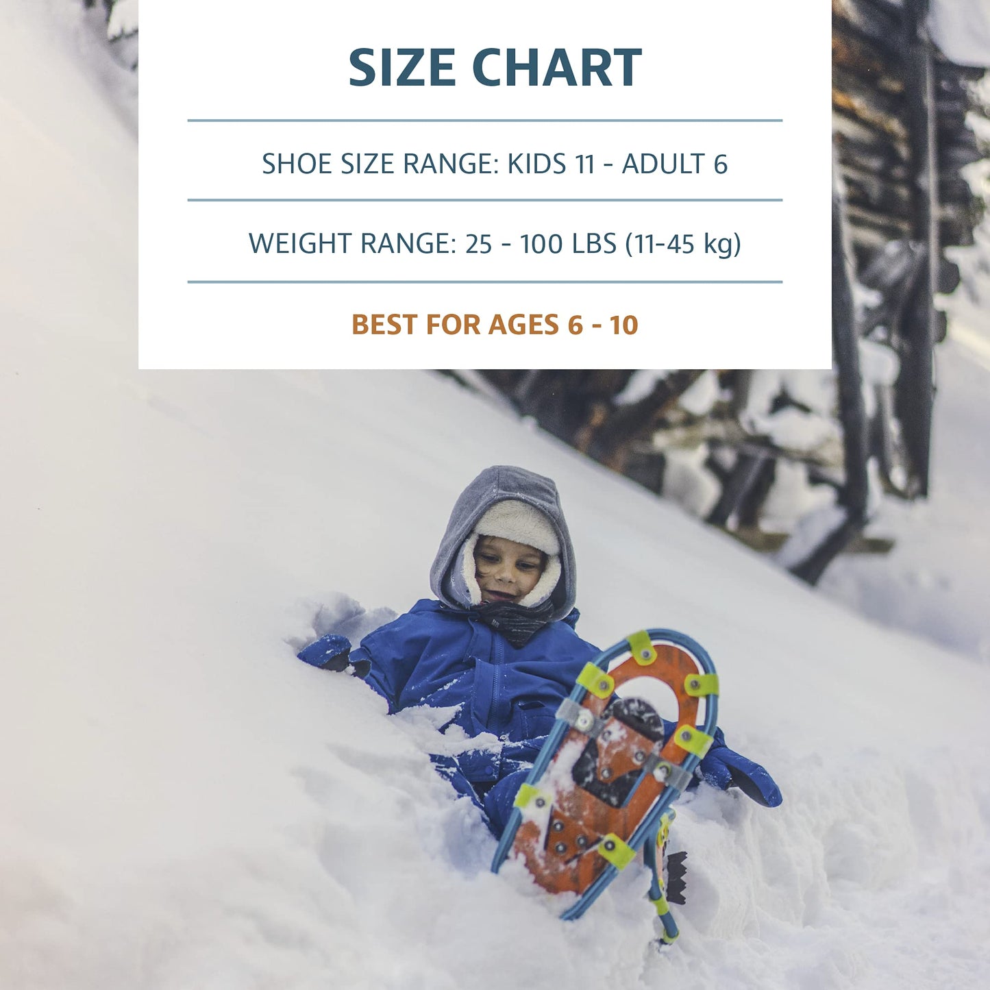 Yukon Charlie's SNO-Bash Youth Aluminum Snowshoe, Measures 7-inch x 16-inch