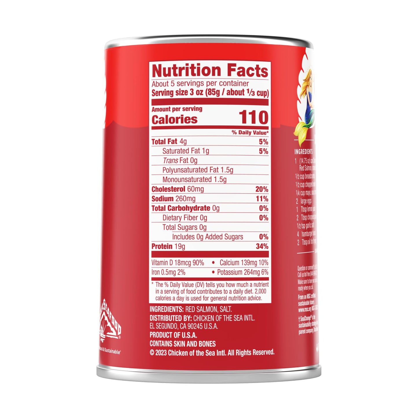 Chicken of the Sea Alaskan Pink Salmon, 14.75 Ounce Cans (Pack of 12), Wild Caught Canned Salmon, Traditional Style