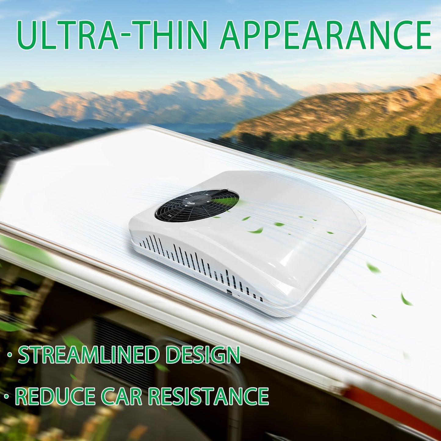 12V Roof RV Air Conditioner | Heat and Cool |- Treeligo Electric Rooftop AC Unit dc Appliances for RV Camper Truck Semi-truck Mini Van Marine Car
