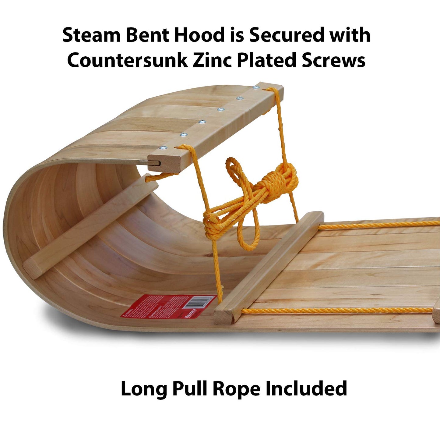 Flexible Flyer Wood Toboggan. Snow Sled Adults & Kids, 6'