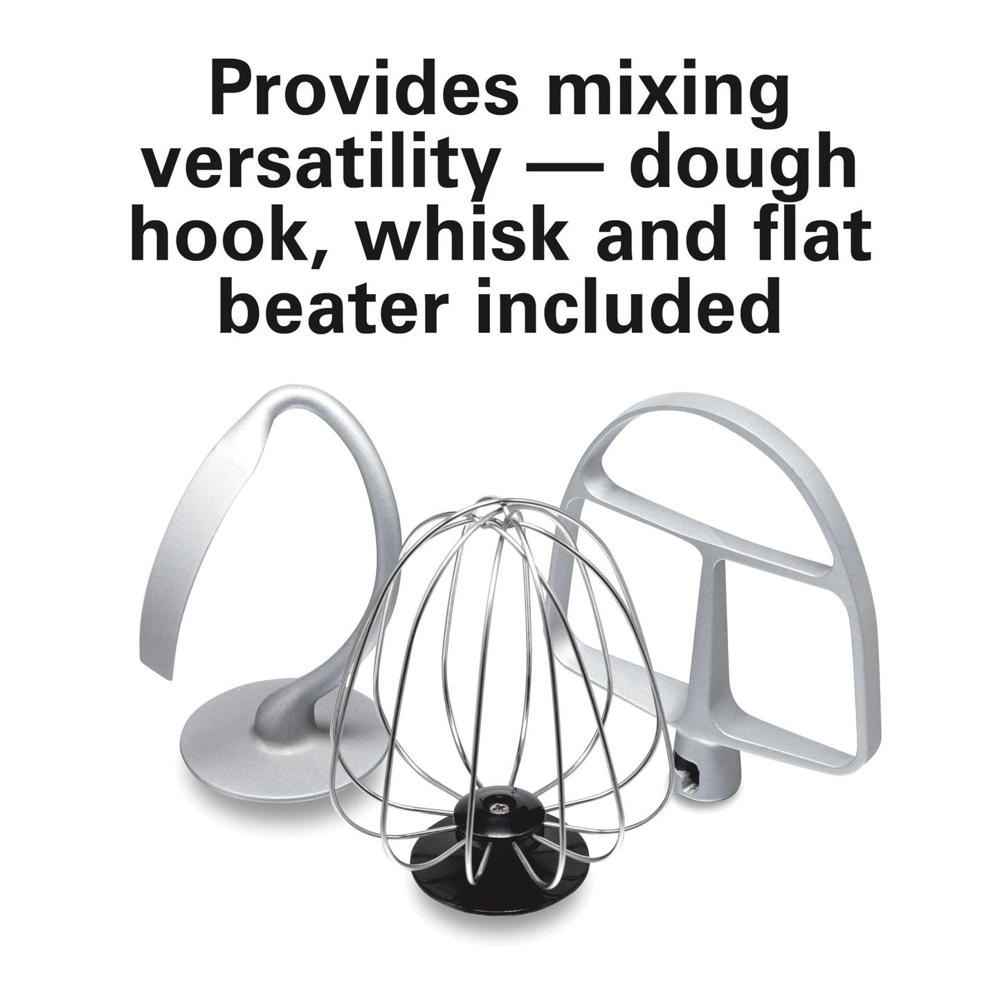 Hamilton Beach Electric Stand Mixer, 4 Quarts, Dough Hook, Flat Beater Attachments, Splash Guard 7 Speeds with Whisk, Black