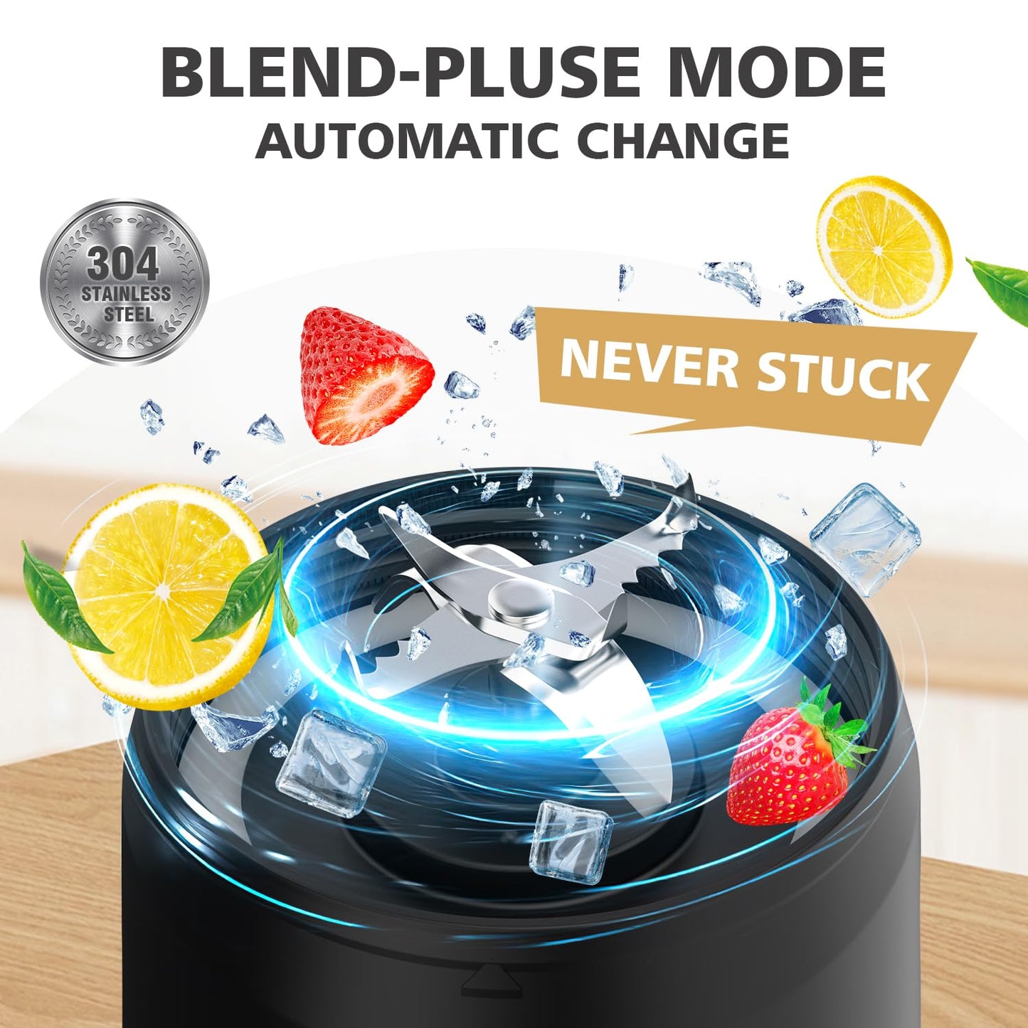 Portable Blender with Insulated Carrying Case & Recipe Book for Shakes and Smoothies, 24 OZ Personal Juicer Electric Protein Shaker Bottle, Mini Small Blender Cup with USB-C Rechargeable, Travel Lid