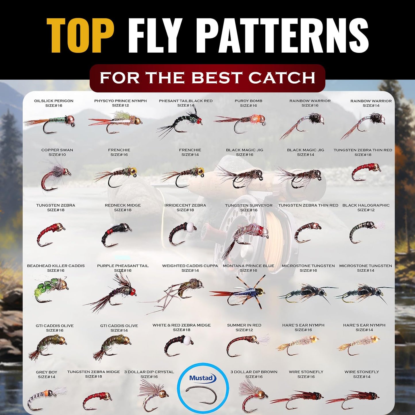 RoxStar Fly Fishing Shop | Proudly Hand Tied in The USA | Western Trout Fly Assortment | Top 24 Producing Trout Flies for The West | Gift Box Included | (24 Pack)