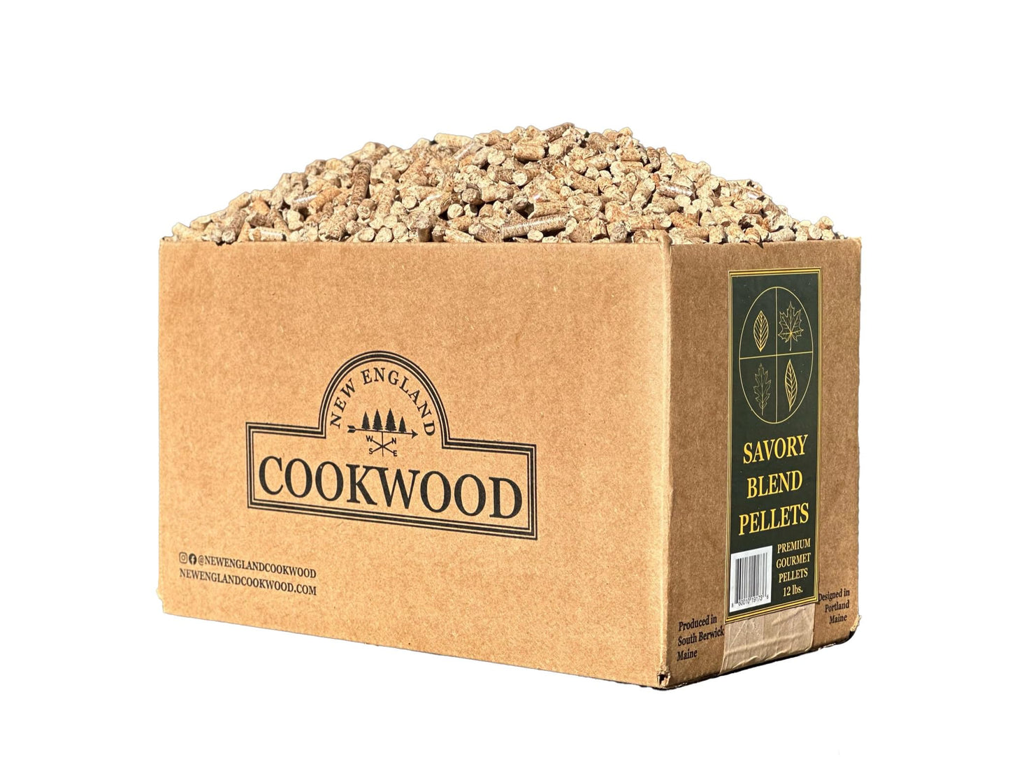 Savory Blend 5 Inch Universal Cooking Firewood - 14lbs. ~1000cuin Premium Kiln Dried Cooking Wood for Grills, Smokers and Ooni, Solo, Bertello Pizza Ovens (Savory Hardwood Blend)