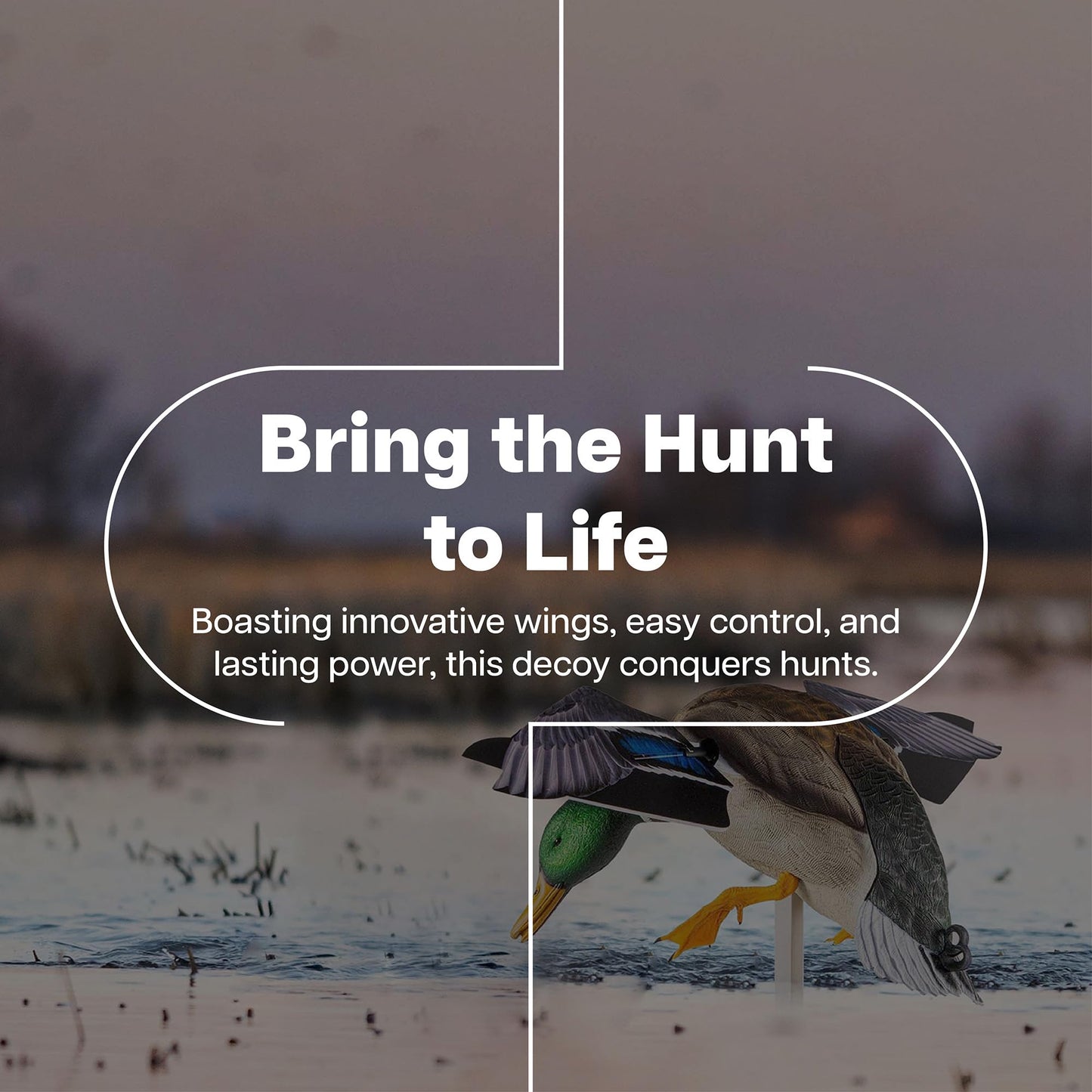 Avian X Powerflight Smart Motion Mallard Spinning Wing Realistic Design Duck Decoy, Ideal for Outdoor Hunting Adventures