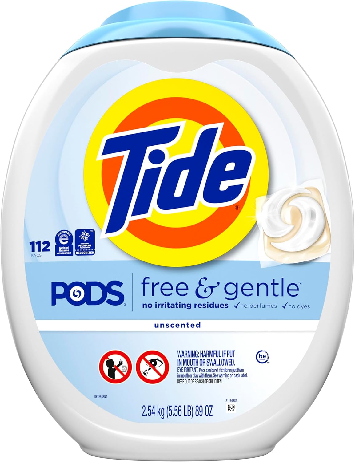 Tide PODS Free & Gentle Laundry Detergent Soap Pacs, 112 Count, Tide PODS Laundry Detergent