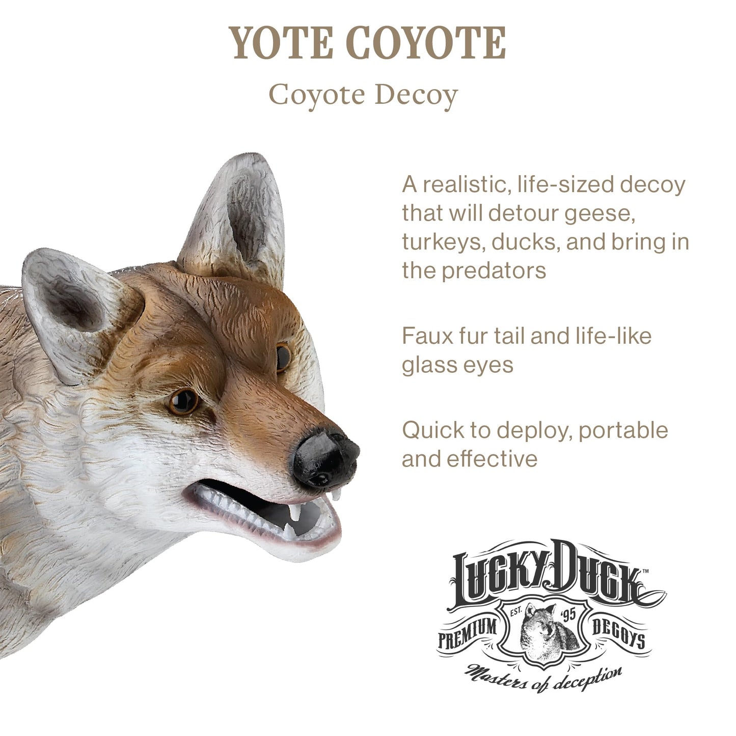 Lucky Duck Yote Coyote Decoy