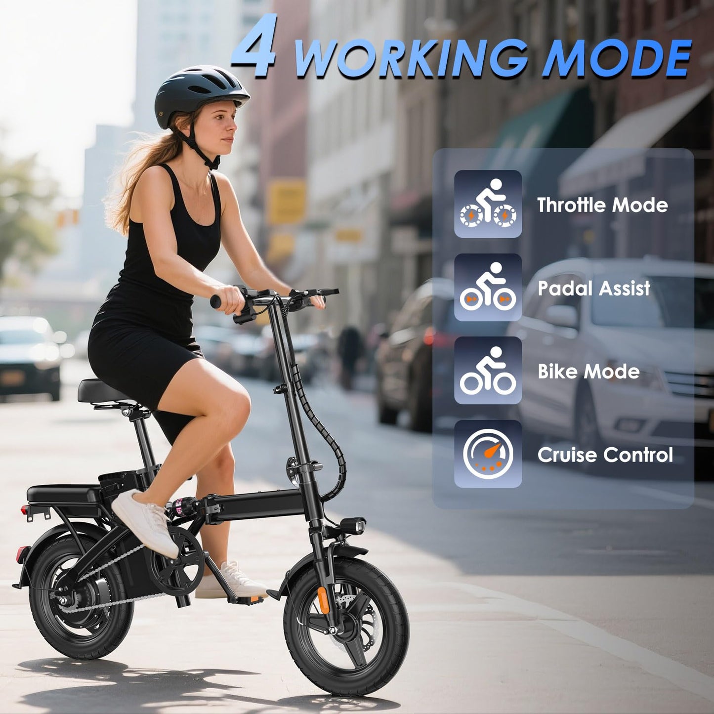 E14 Electric Bike for Adults 500W Motor, Folding Ebike 14" Adults Electric Bicycles, 48V 13Ah Removable Battery UL 2849 Certified, 25 Miles PAS Range