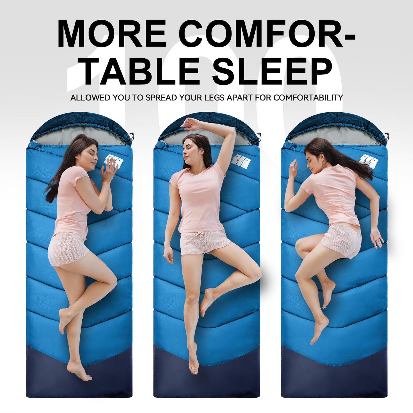 Sleeping Bags for Adults Cold Weather,Portable, Waterproof,Lightweight Sleeping Bag for Tall Girls Boys with Compression Sack for Warm Camping, Hiking, Outdoor & Indoor