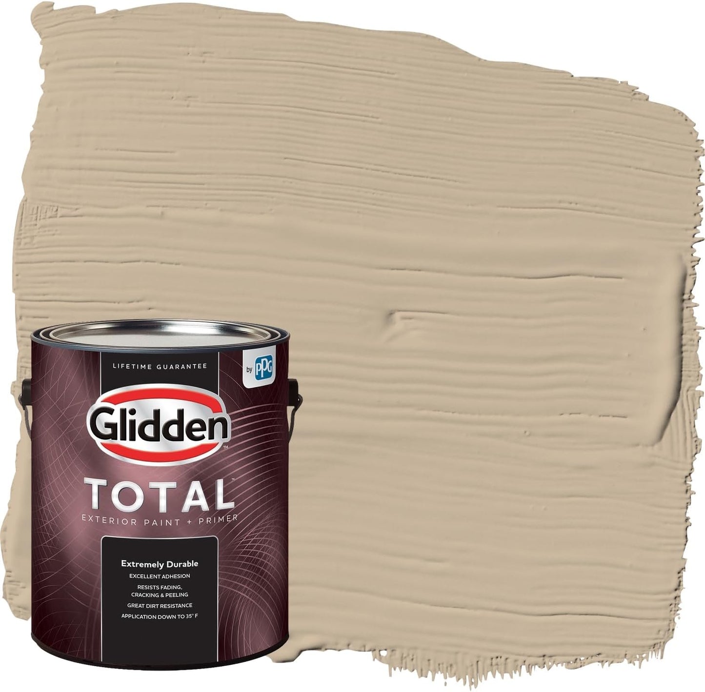 Glidden Exterior Paint + Primer: Beige/Pony Tail, One Coat, Semi-Gloss, 1-Gallon