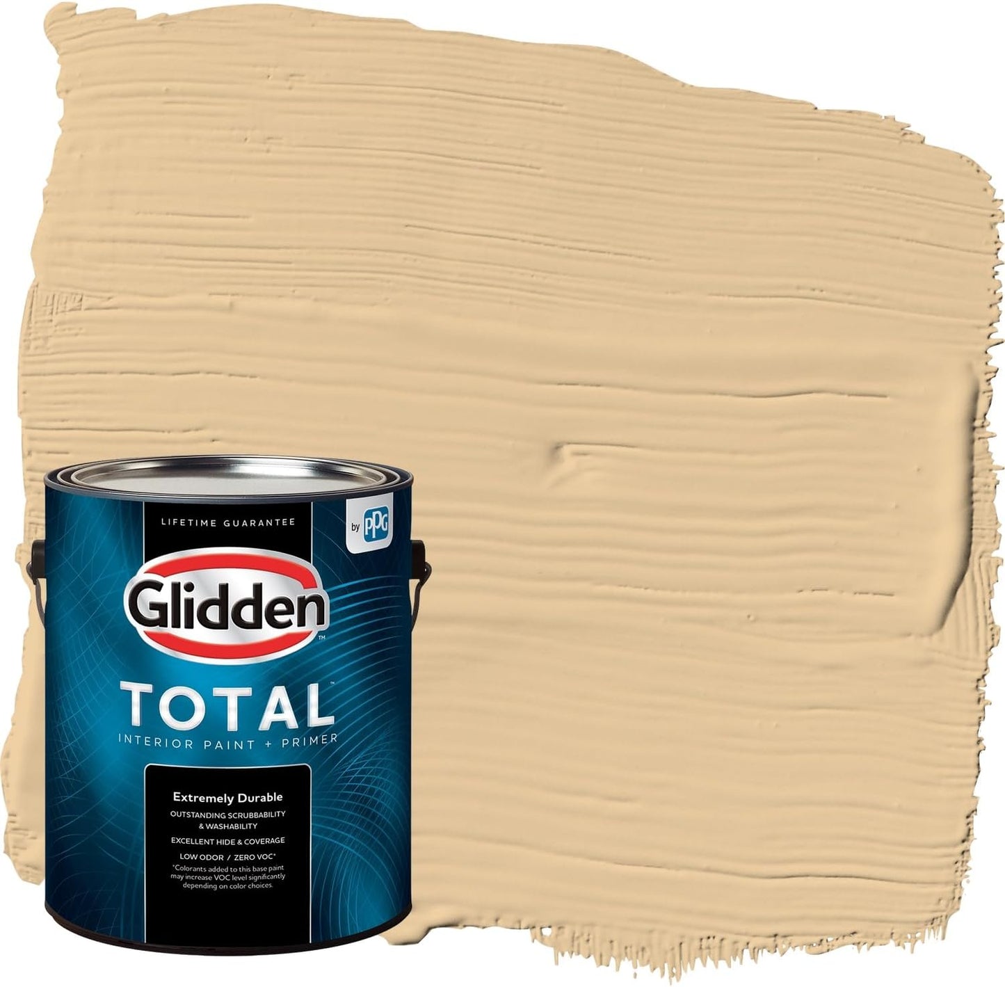 Glidden Interior Paint + Primer: Beige/Toasted Almond, One Coat, Semi-Gloss, 1-Quart