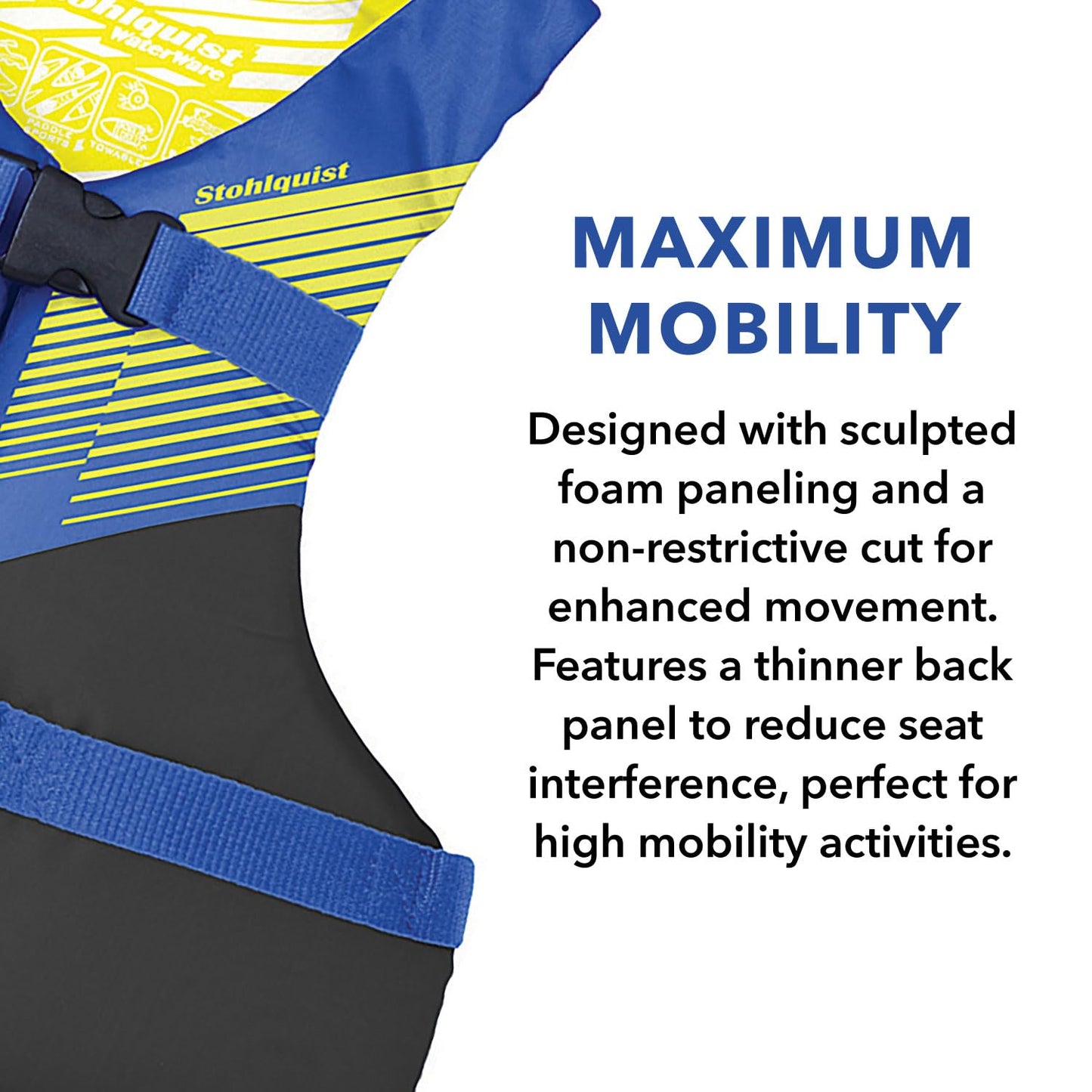 Stohlquist Universal Fit Adult Life Jacket PFD (2 and 4 Pack) Coast Guard Approved for Men and Women 90+ lbs, Lightweight Neoprene and Adjustable, Ideal for Boating, Kayaking & Water Sports