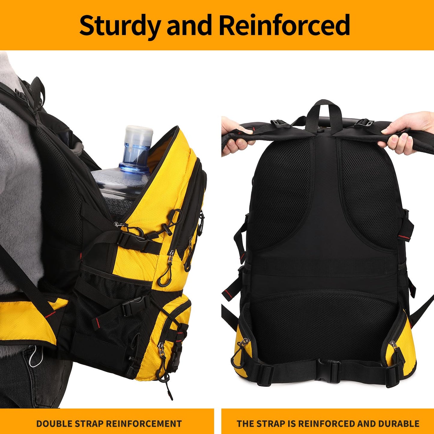 Nerlion 40L Hiking Backpack Travel Backpack for Men Women Camping Waterproof Outdoor Hiking Daypack Lightweight Backpack (Orange)