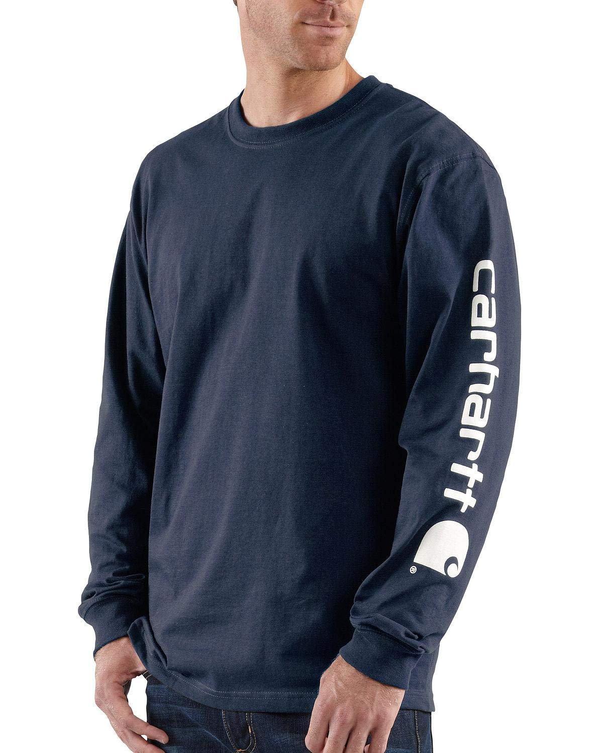 Carhartt Men's Loose Fit Heavyweight Long-Sleeve Logo Sleeve Graphic T-Shirt