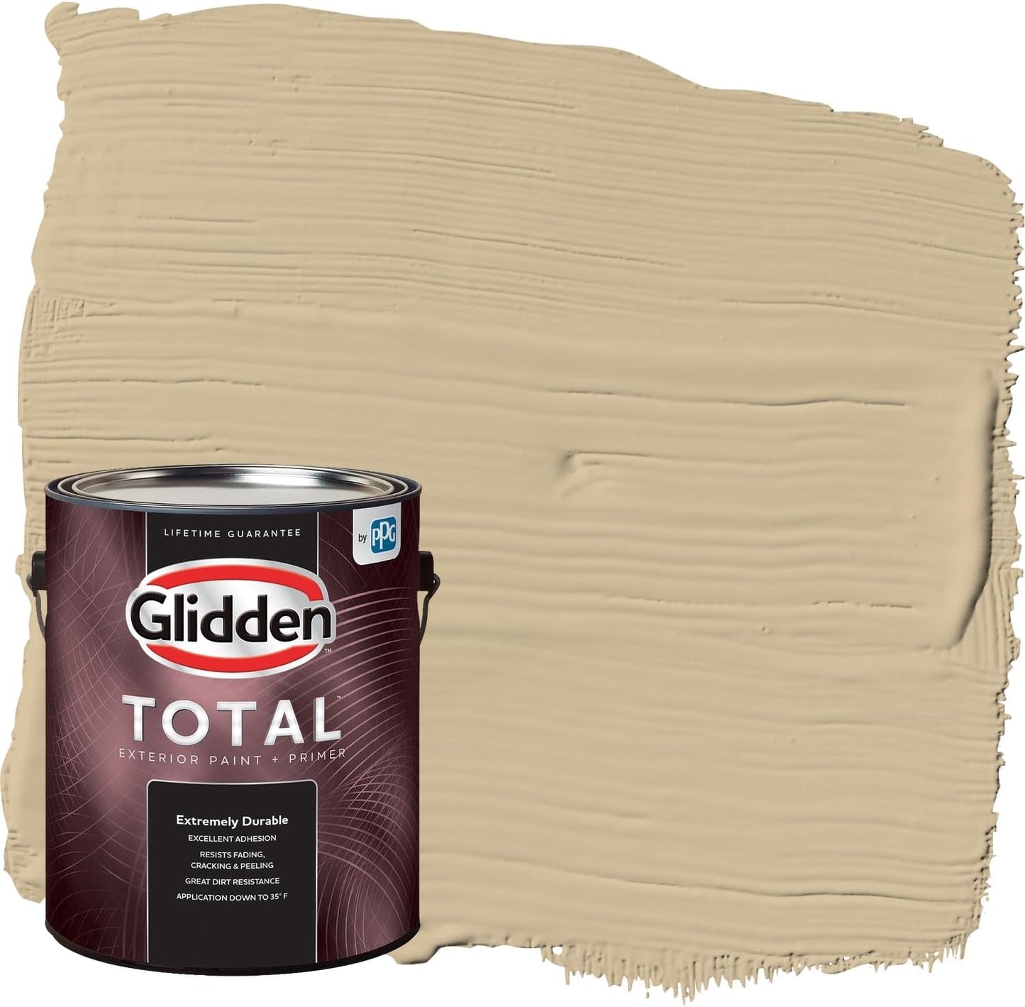 Glidden Exterior Paint + Primer: Beige/Pony Tail, One Coat, Semi-Gloss, 1-Gallon