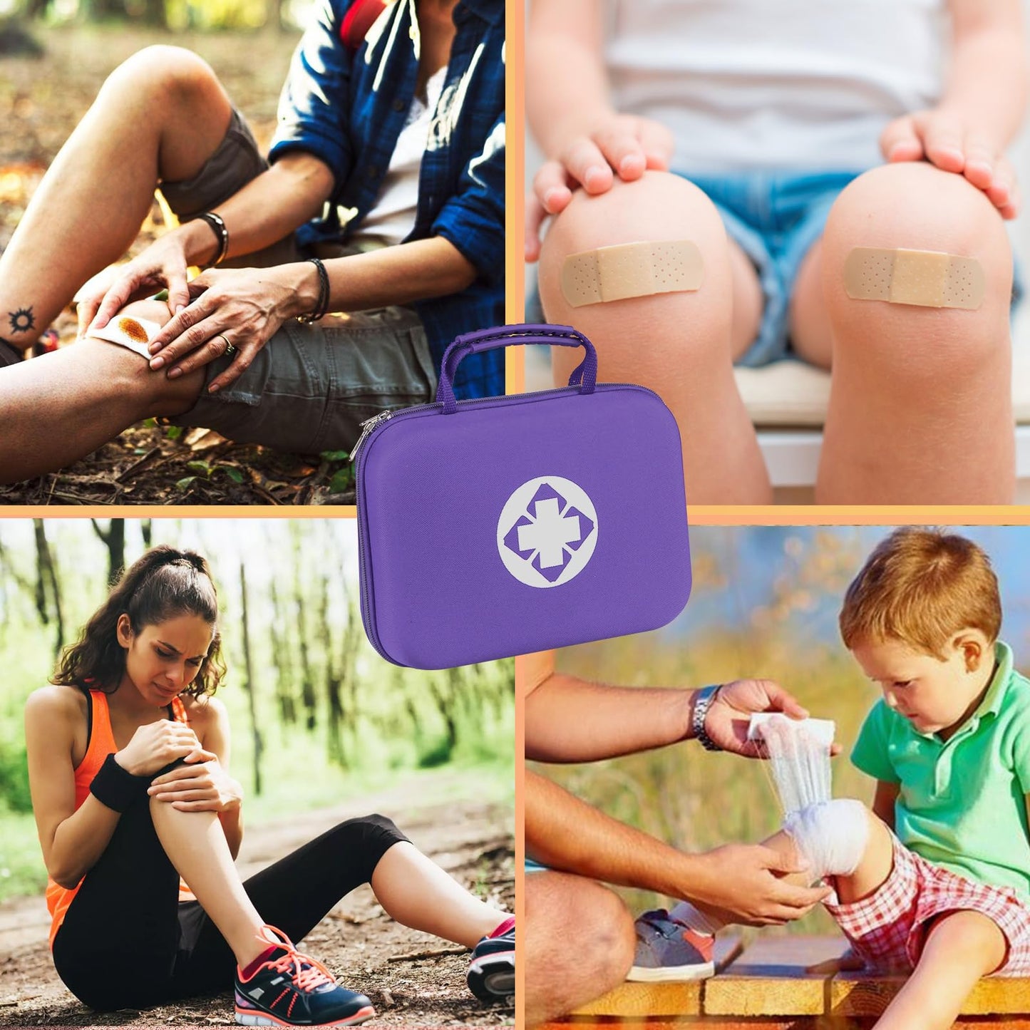276PCS First Aid Kit Home Car Camping Hiking Emergency Supplies Small Compact Lovely Bag for School Outdoor, Basic Outdoor Essentials Survival Kit for Travel AMORNING