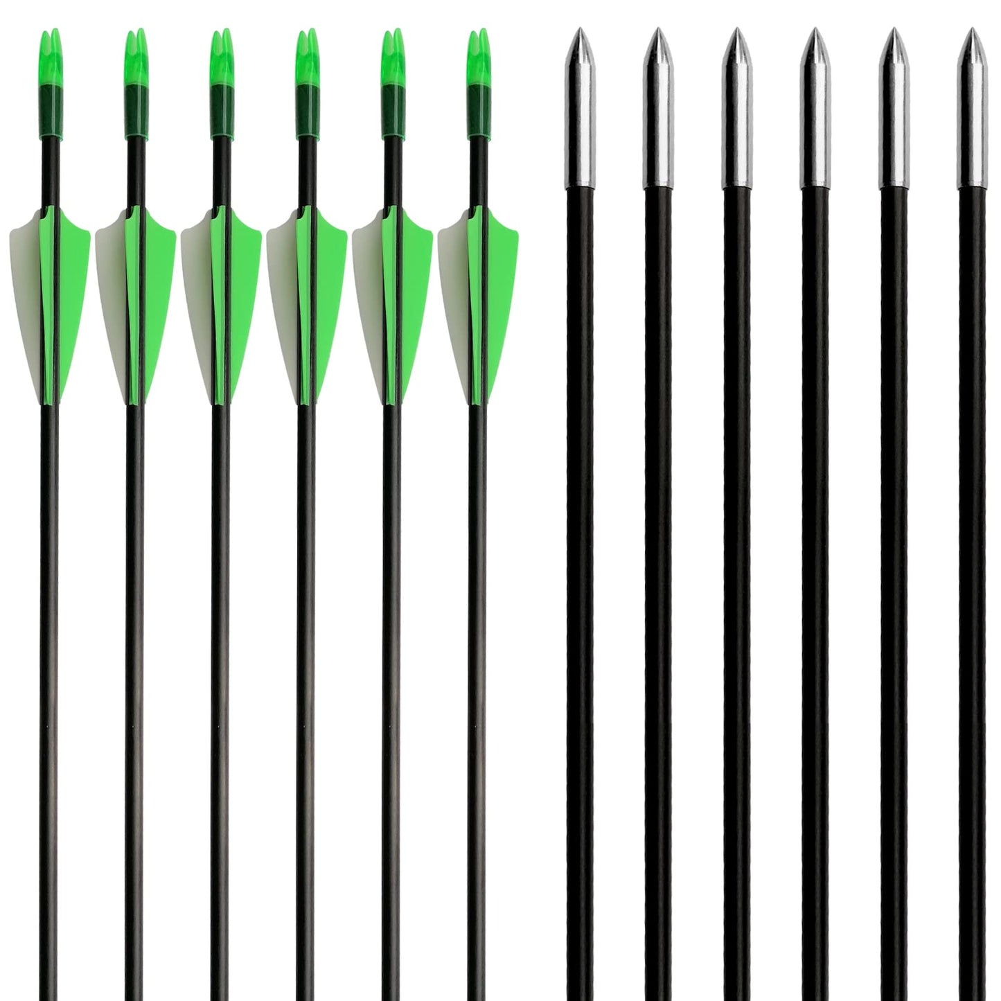 31" Fiberglass Arrows Archery Training Practice Target Arrows with Durable Shaft Blunt Tip for Kids Youth or Beginners for Recurve Bow Long Bow