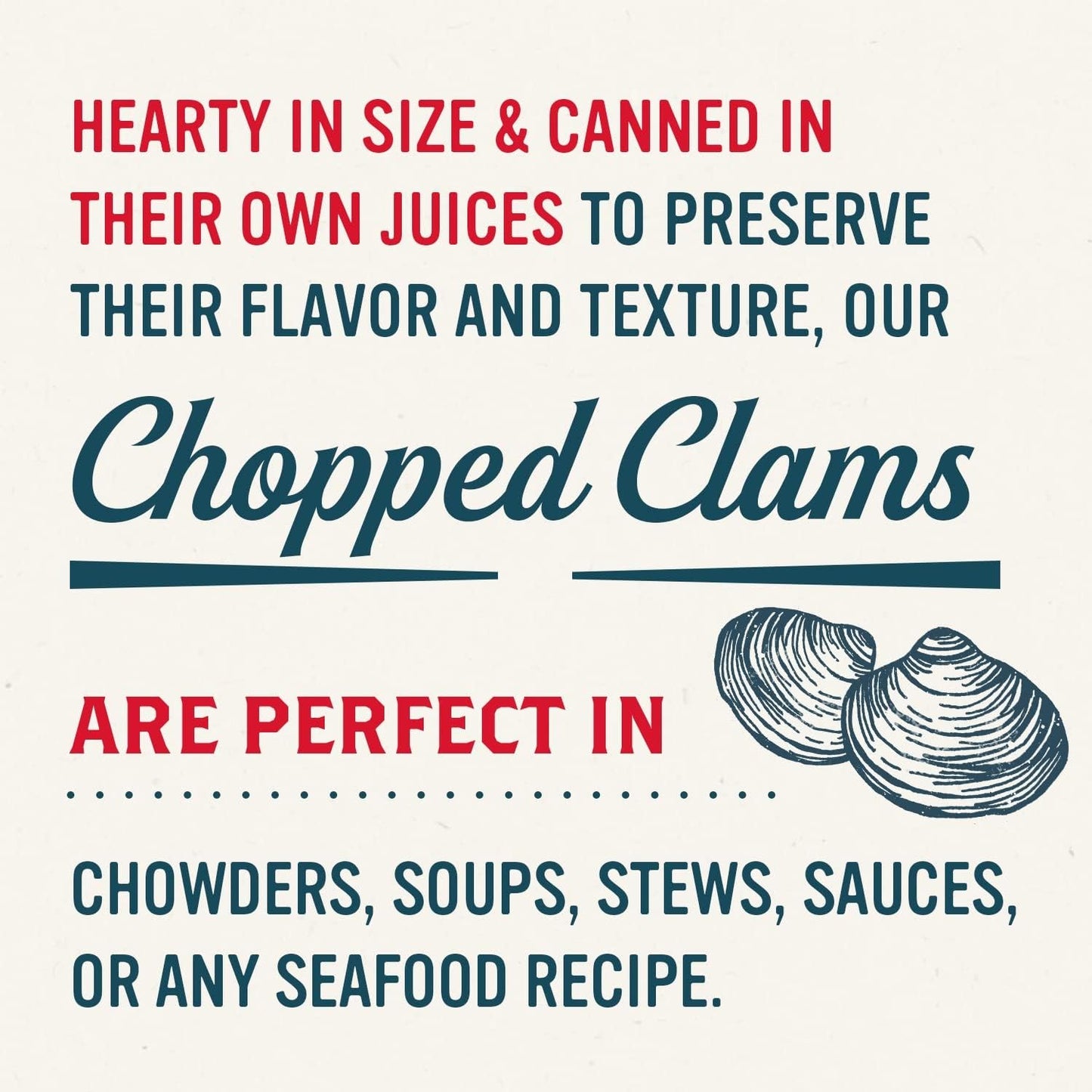Snow's Ocean Chopped Clams Canned, 51 oz Can - 7g Protein per Serving - Gluten Free, No MSG, 99% Fat Free - Great for Pasta & Seafood Recipes