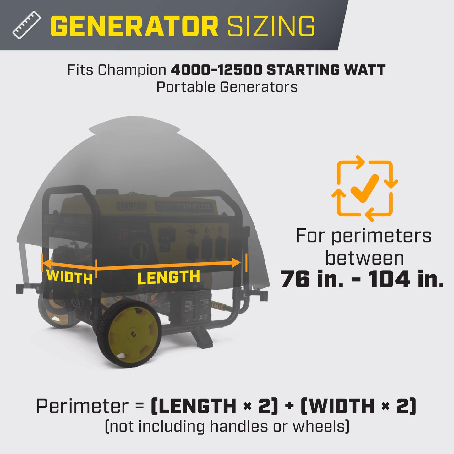Champion Power Equipment 100376 Storm Shield Severe Weather Portable Generator Cover by GenTent for 4000 to 12,500-Starting Watt Generators