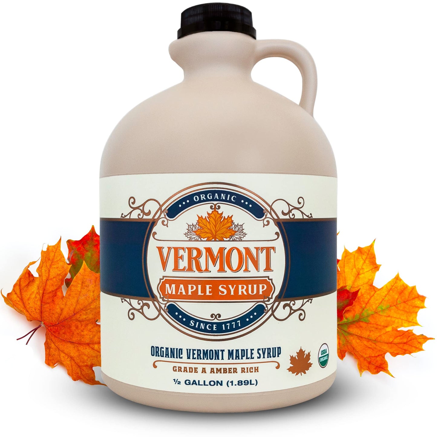Vermont Maple Syrup - 64 oz Grade A, Golden Delicate Organic Maple Syrup - 100% Pure and Authentic Maple Syrup for Pancakes, Waffles and More - Nut free, Gluten Free, Vegan, Paleo