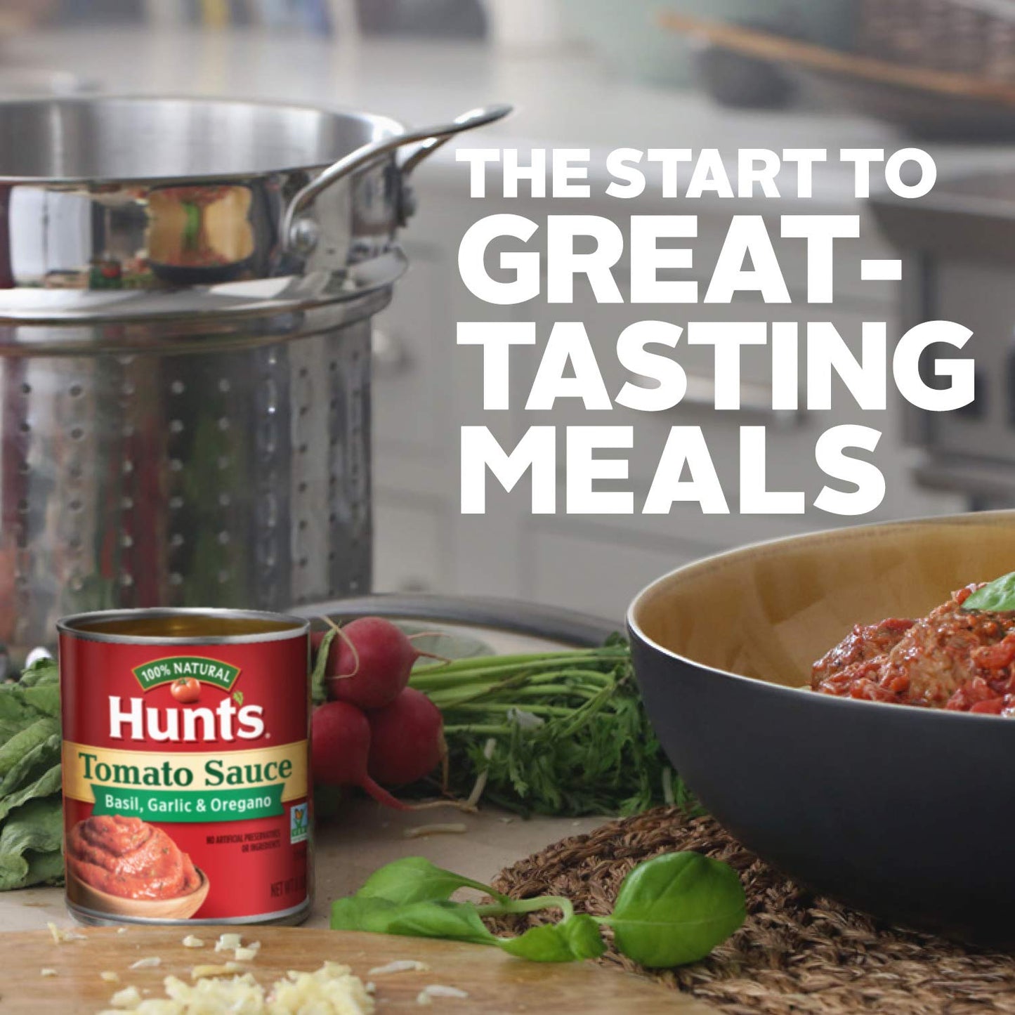 Hunt's Tomato Sauce with Basil, Garlic, and Oregano, Keto Friendly, 8 oz