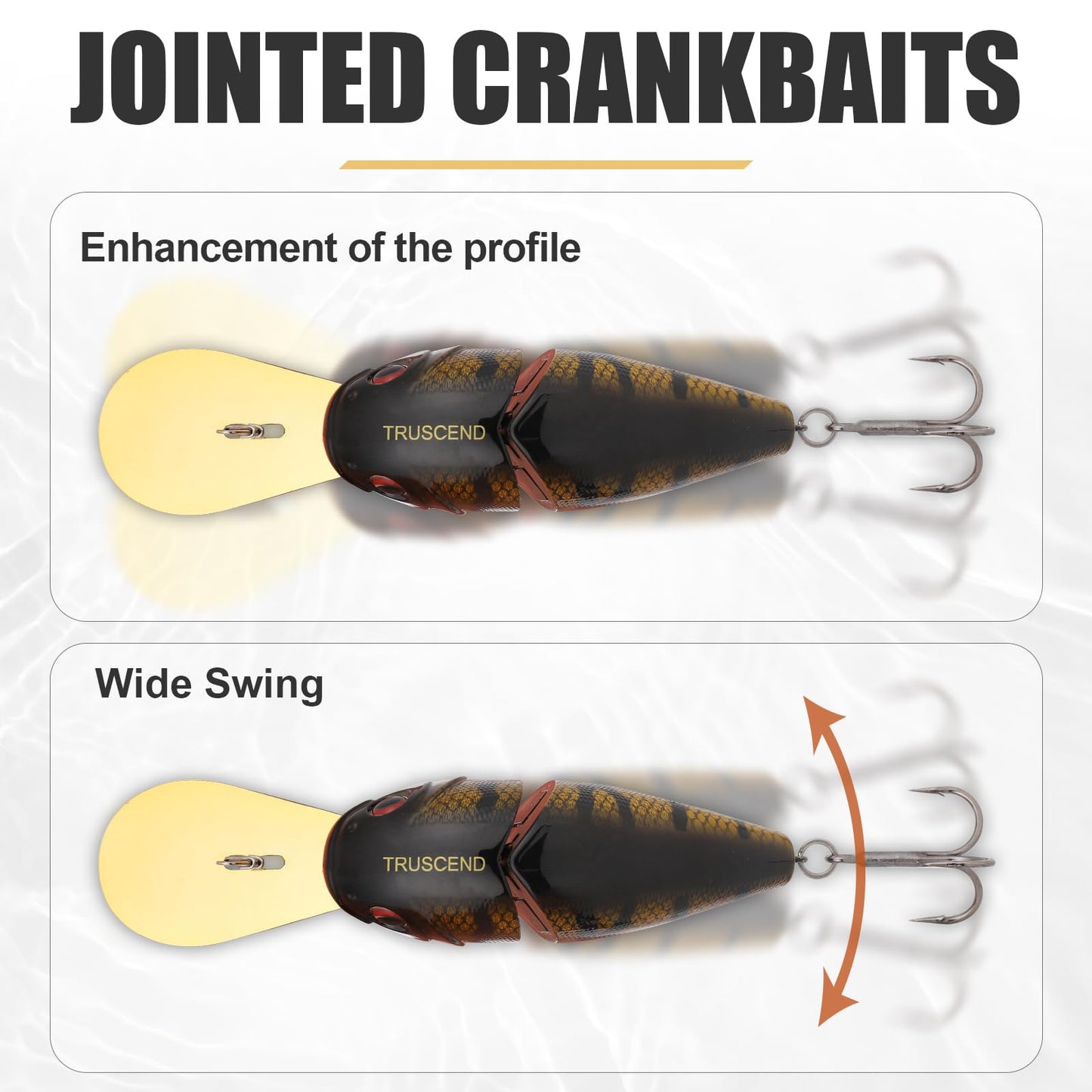 TRUSCEND Swimmax for Freshwater and Saltwater, Lifelike Fishing Lures for Bass Trout Crappie Walleye Pike Bluegill Salmon, Swimbait for Bass Fishing, Amazing Fishing Gear Gifts for Family Fishing