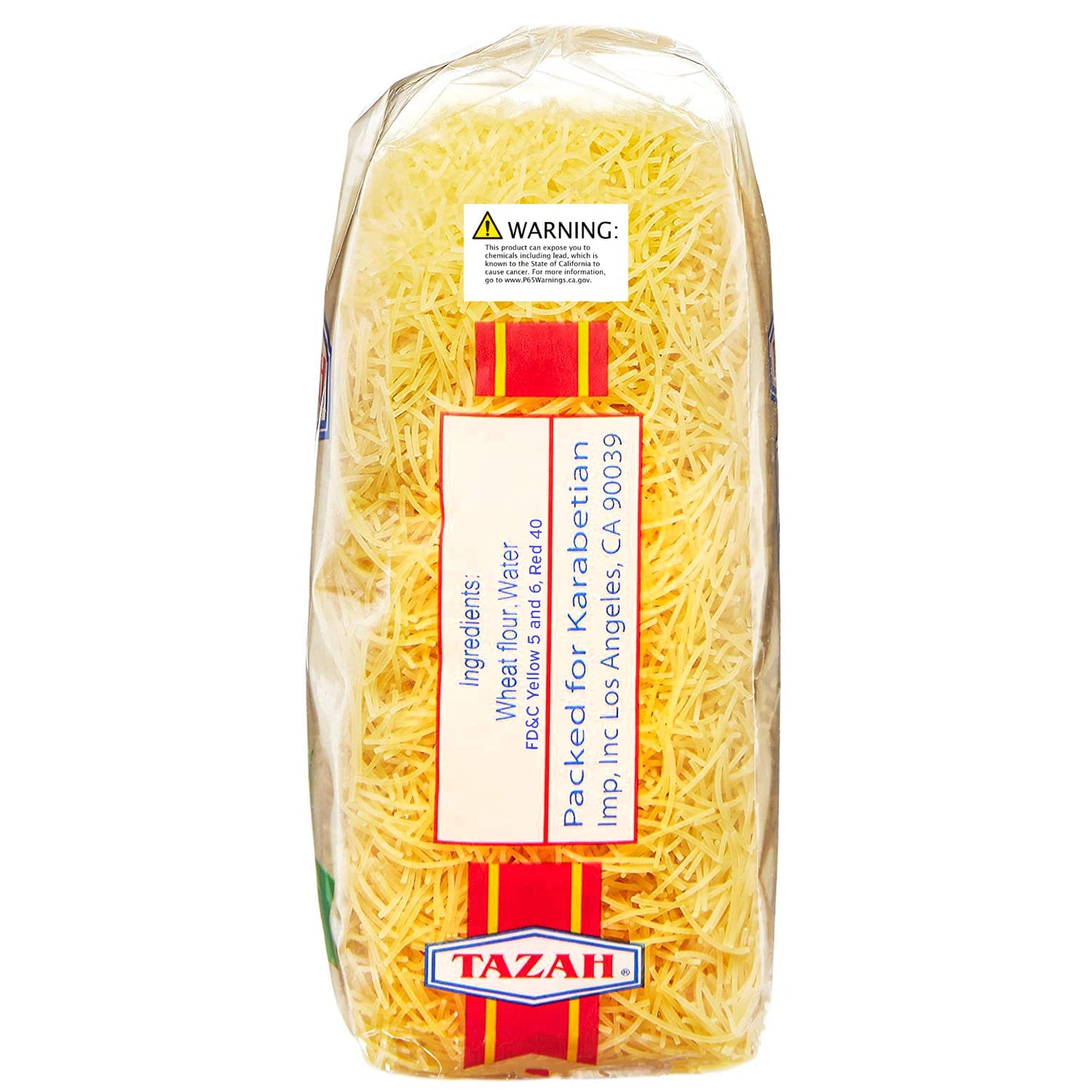 Tazah Vermicelli Noodles 15.87oz (450g) - Delicious, Nutritious, Quick-Cooking, Versatile Pasta - Ideal for Soups, Salads, Stir-Fry Dishes - Authentic Mediterranean Cuisine - Product of UAE