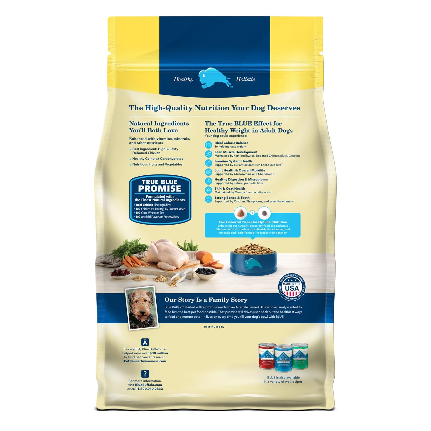 Blue Buffalo Life Protection Formula Adult Dry Dog Food, Helps Build and Maintain Strong Muscles, Made with Natural Ingredients, Chicken & Brown Rice Recipe, 15-lb. Bag