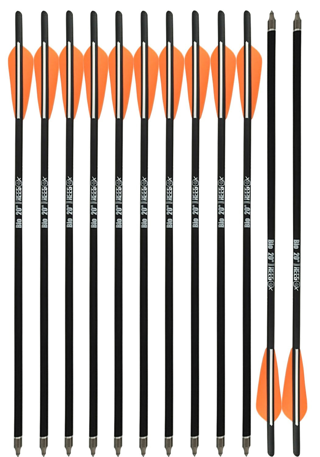 REEGOX Crossbow Bolts 16/18/20 inch Bio Crossbow Arrows with Moon Nocks and Removable Tips (Pack of 12)